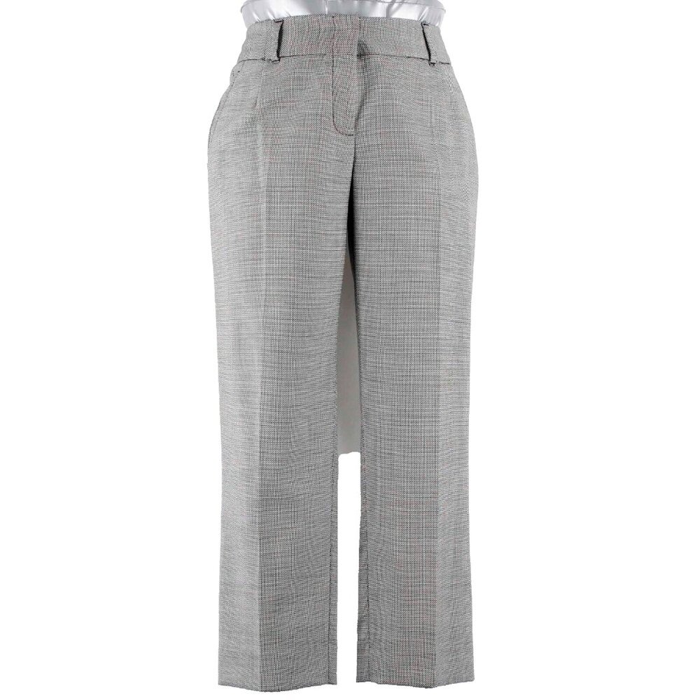 Dolce & Gabbana Sz 40 x 25 Black White Wool Spandex Straight Leg Pant